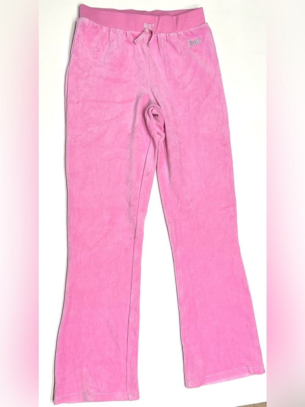 NEW, JUICY COUTURE Youth Girls Size 12 Velour Track Pink Pants Violet Tulle